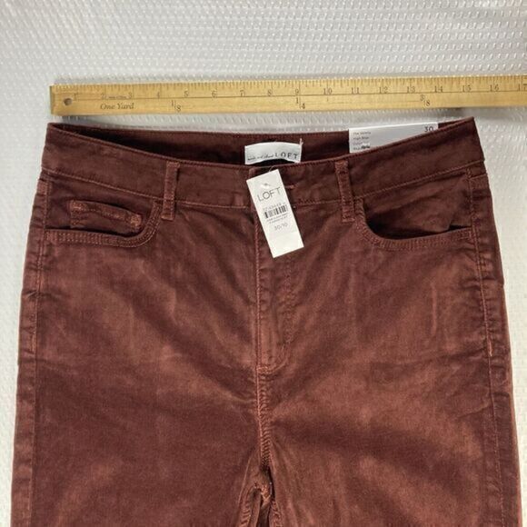 Loft Velvet Skinny Ankle Pants Womens 30 Stretch Curvy Fit Business Trousers NWT - Picture 9 of 16